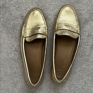 Coach Gold Moccasin-Style Flats Size 10 - Used